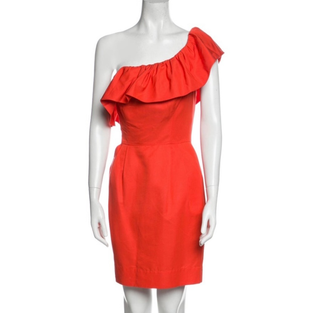 Rebecca Taylor One Shoulder Red Dress